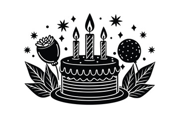 birthday cake with candles