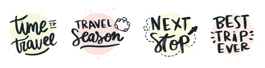 Set hand drawn adventure logo