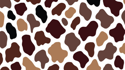 Abstract brown cow skin texture or cow print pattern vector