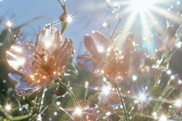 Spring flowers meadow photography outdoors sunlight.
