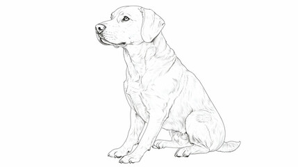 Obraz premium drawing labrador dog illustration