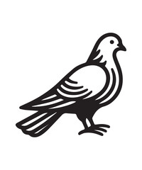 Black and White Dove Silhouette Minimalist Bird Logo