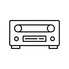 Vintage stereo system receiver vector illustration for audio equipment enthusiasts and collectors alike