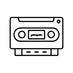 Retro music cassette tape vector illustration for vintage audio and recording technology design 