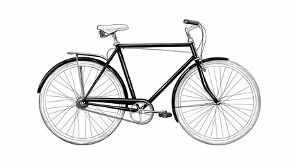 easy bicycle drawing illustration
