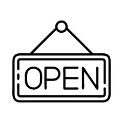 Open sign vector illustration for business hours and shop availability announcement graphic design 
