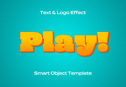 Game App Play Comics Text Logo Style Effect Mockup Logotype Template Shape