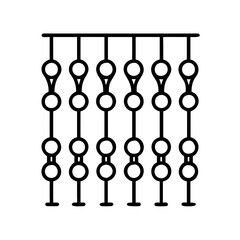 Hanging decorative beads garland vector design element for festive decoration and creative projects design