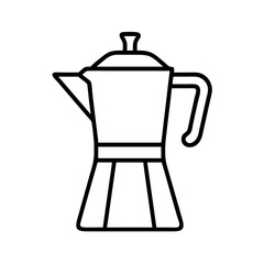 Moka pot espresso maker outline vector design italian coffee maker stovetop espresso machine illustration