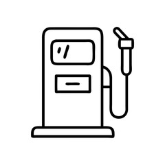 Gas station pump icon vector illustration for fuel and energy industry design and transportation concept