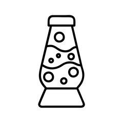 Outline lava lamp vector illustration retro style home decor groovy design seventies aesthetic graphic icon 1970s