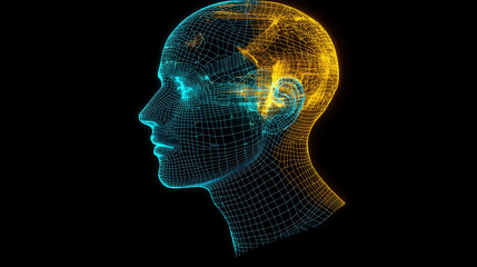 Soul geometry head and mind with thinking concept silhouette and world inspiration icon