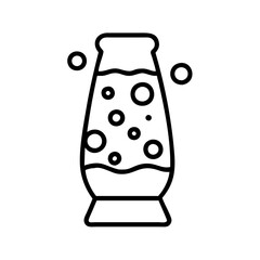 Outline lava lamp illustration vector graphic design for retro decor and vintage lighting design ideas