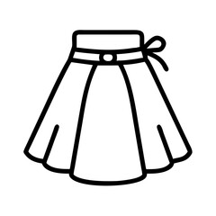 Outline skirt vector illustration, fashion apparel, skirt design, clothing item, trendy skirt, skirt icon vector
