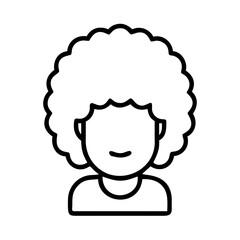 Afro hairstyle woman avatar vector illustration for profile picture and social media icon and graphic design