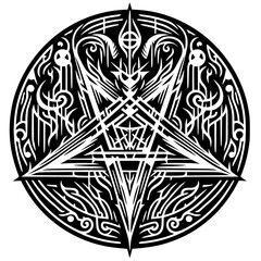 Satanic inverted star symbol silhouette