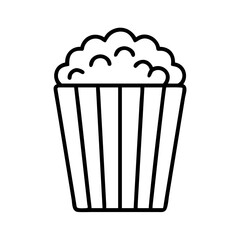 Popcorn bucket vector icon illustration for movie night snack food cinema treat and entertainment concept