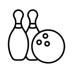 Bowling ball and pins vector illustration for bowling alley and bowling game design and graphics element