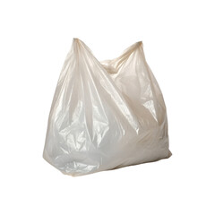 A crumpled offwhite plastic shopping bag on a gray background transparent background Generative AI