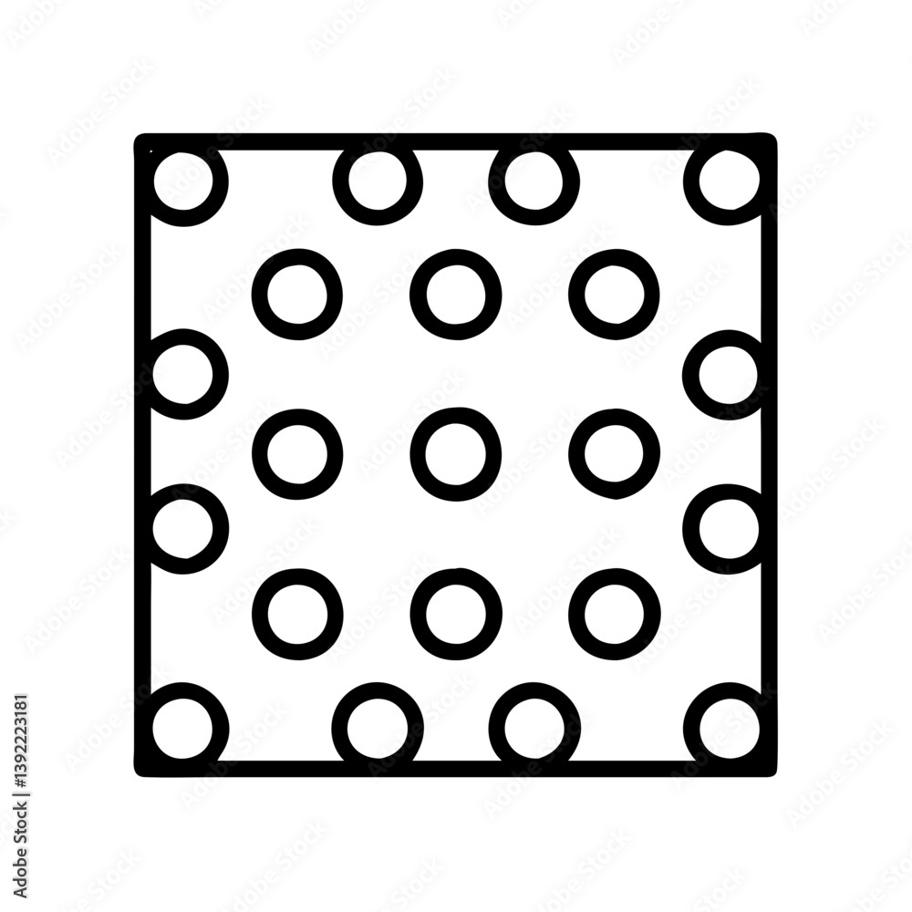 Poster square pattern design with circles vector art for graphic design and creative projects and design re