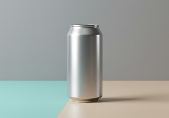 Aluminum soda can mockup template for branding and product presentation