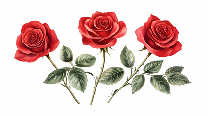 Fototapeta premium drawing roses illustration