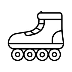 Inline roller skate vector icon illustration for skating, rollerblading and outdoor recreation activites