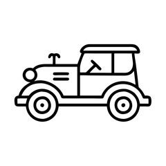 Vintage car outline drawing vector image classic automobile illustration antique vehicle design transportation 1920s