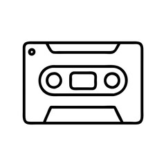 Cassette tape vector icon illustration for music and audio recording retro vintage style design element one hundred