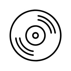 Vinyl record vector icon illustration for music lovers and dj equipment in simple outline style design art