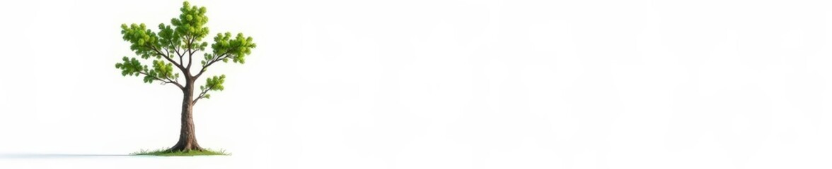 Fototapeta premium Single tree trunk isolated against bright white background, solitary, texture