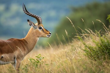 Naklejka premium Wild animals, Elk, Roe deer. Photo of an animal in the wild, high detail, natural colors, for use in nature and environmental blogs