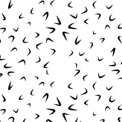 Seamless pattern of stylized V or checkmark shapes scattered white background. Black checkmark pattern. Minimalist and modern for fabric prints, wallpaper, and digital background