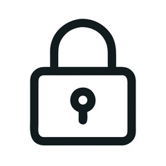 Closed Padlock Representing Security or Privacy Icon Design