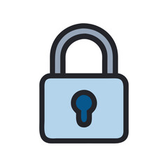Closed Padlock Representing Security or Privacy Icon Design