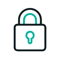Closed Padlock Representing Security or Privacy Icon Design