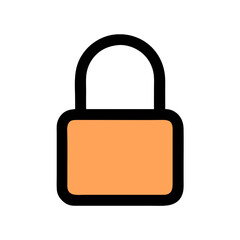 Closed Padlock Representing Security or Privacy Icon Design
