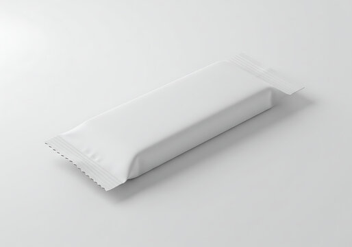 White blank candy bar wrapper mockup template for product branding