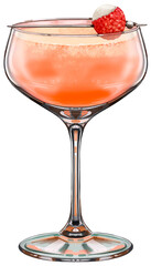 Lychee Martini Cocktail Illustration 