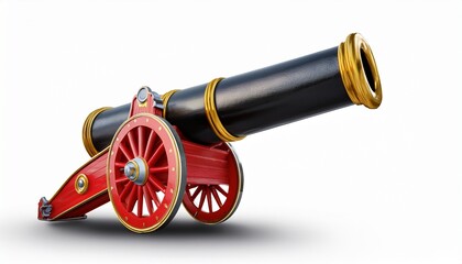 old cannon isolated on white
