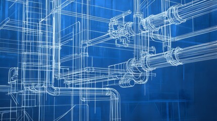 Detailed blueprint of a gravity-fed water distribution system