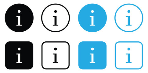 Information i Icon Set. Support and Help Symbol