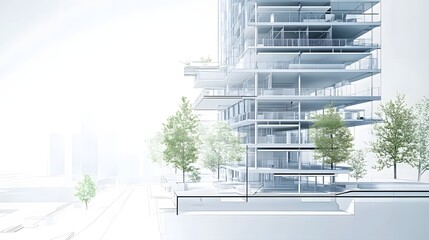 Minimalist schematic of a gravity-fed water supply system for high-rise buildings