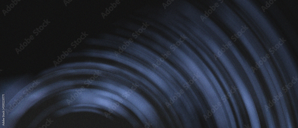Poster background with curved lines. vortex of diffuse blue light in abstract composition with grain textur