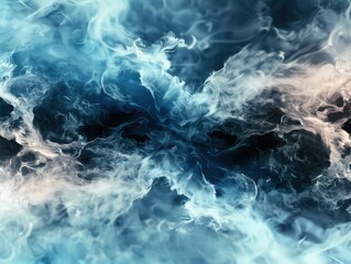Fototapeta premium Abstract Canvas of Dark and Swirling Blue Hues Transitioning Into the Sea