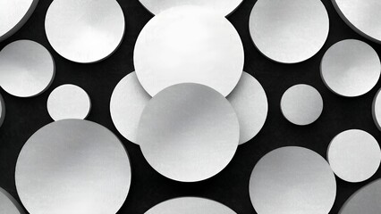 Black and white geometric shapes captured in stillness, highlighting balance and contrast through minimal motion and bold design.