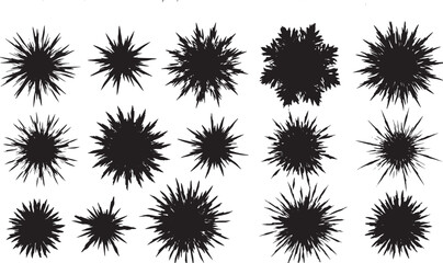 Abstract floral shapes with expressive hand painted star layout