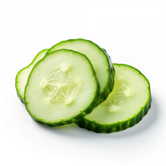 Fresh Cucumber Slices Closeup Studio Shot