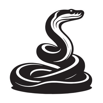 Stealthy Python silhouette, camouflaging perfectly in its environment &ndash; Python illustration &ndash; Python vector &ndash; Snake silhouette

