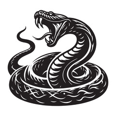 Mighty Python silhouette, coiling with deadly precision – Python illustration – Python vector – Snake silhouette


